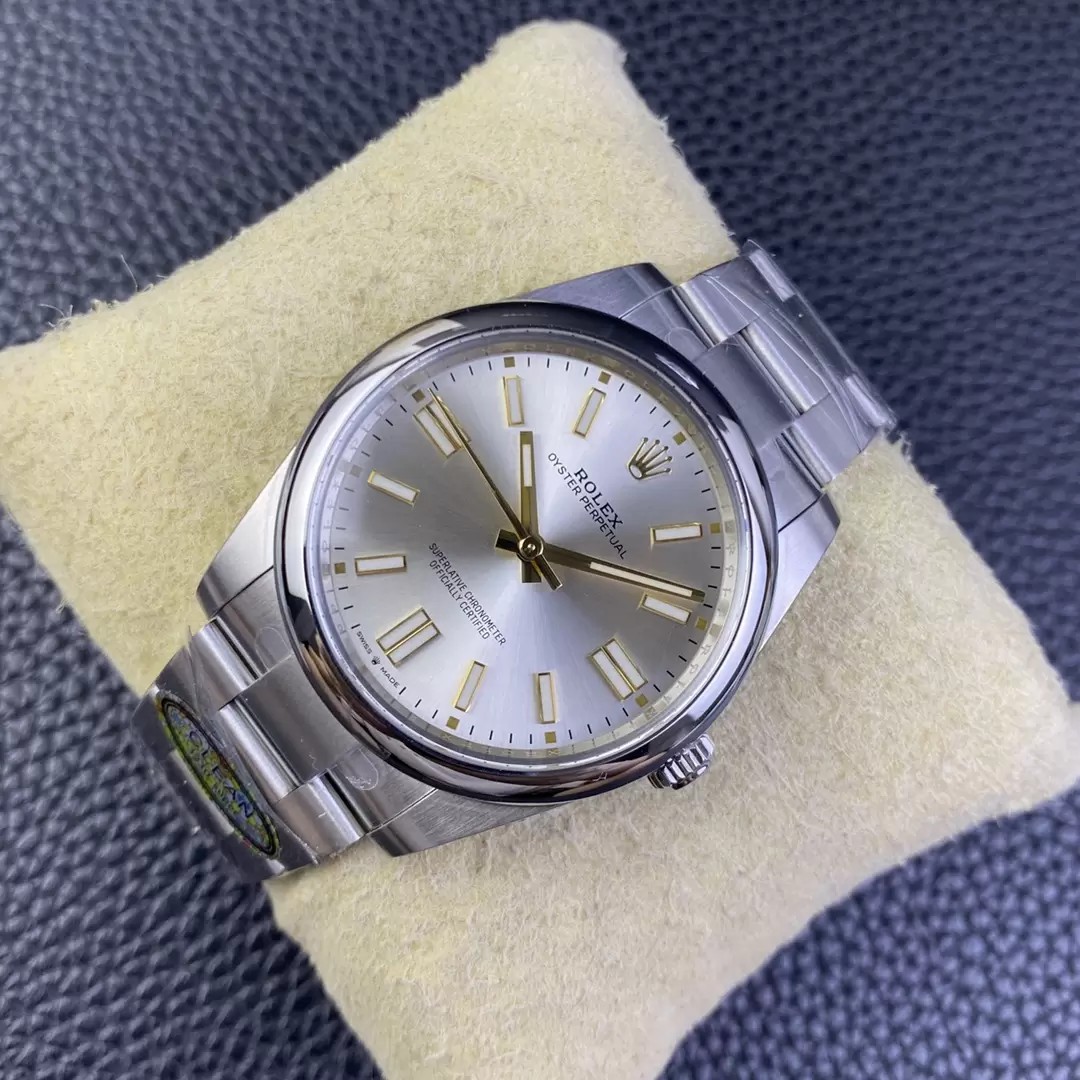 오이스터 퍼페츄얼 실버 다이얼 바인덱스 SS 브레이슬릿 / CLEAN 124300 / 41mm / 28800vph의 Asian Super Clone 3230 자동 무브먼트, VR3230