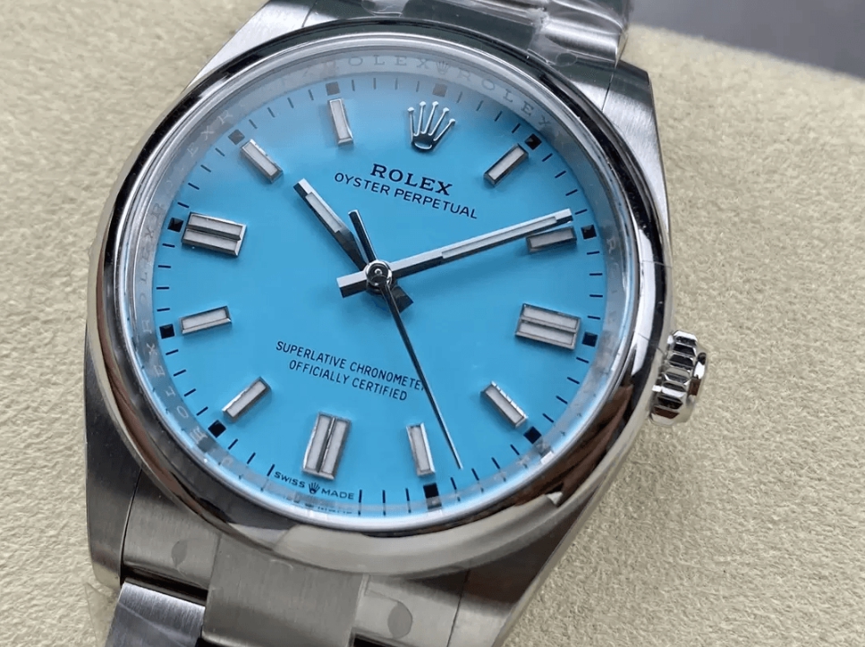 오이스터 퍼페츄얼 티파니 블루 다이얼 바인덱스 SS 브레이슬릿 / CLEAN 126000 / 36mm / 아시아 슈퍼 클론 신규 커스텀 3230 자동 무브먼트, 28800bph