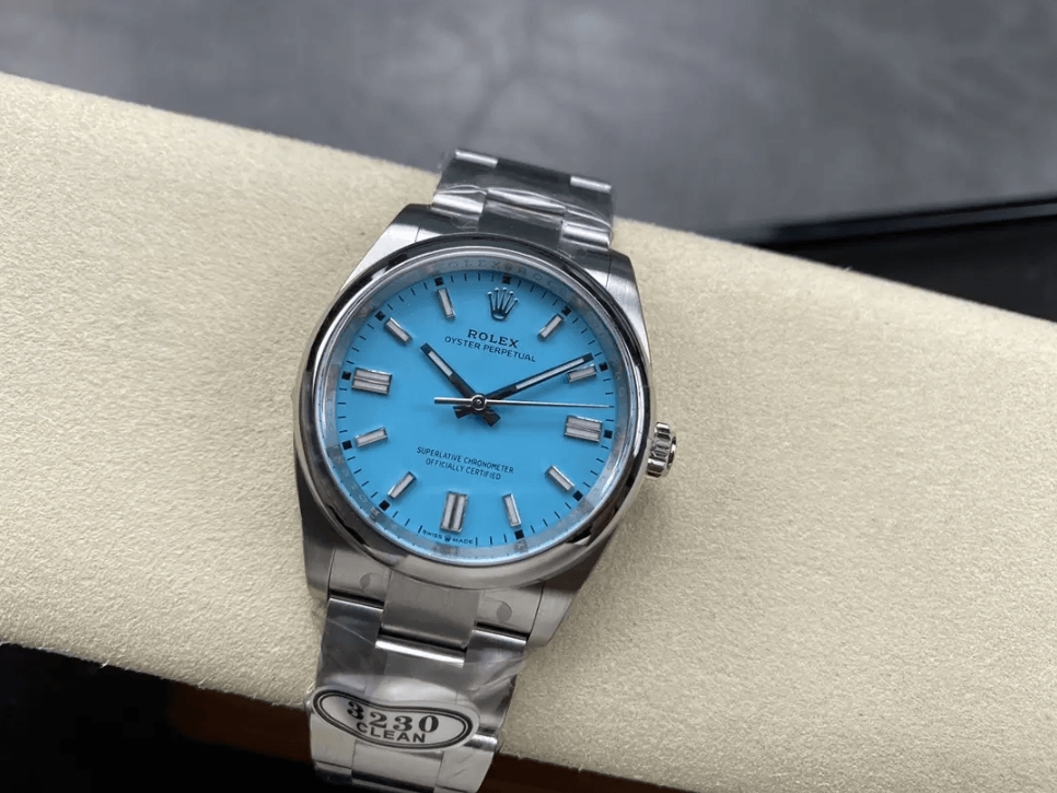 오이스터 퍼페츄얼 티파니 블루 다이얼 바인덱스 SS 브레이슬릿 / CLEAN 126000 / 36mm / 아시아 슈퍼 클론 신규 커스텀 3230 자동 무브먼트, 28800bph