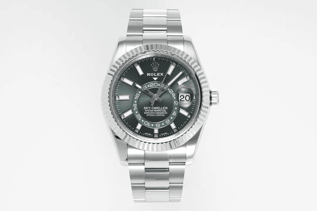 스카이드웰러 그린 다이얼 SS 오이스터 브레이슬릿 / ZF 326934 / 42mm / 28800vph의 Asian 2824 자동 무브먼트