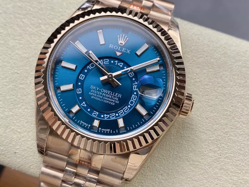 스카이드웰러 청판 다이얼 로즈골드 금통 쥬빌레 / NOOB 336935 / 42mm / 21600vph의 Asian 23J 자동 무브먼트 , Gen 무브먼트와 유사