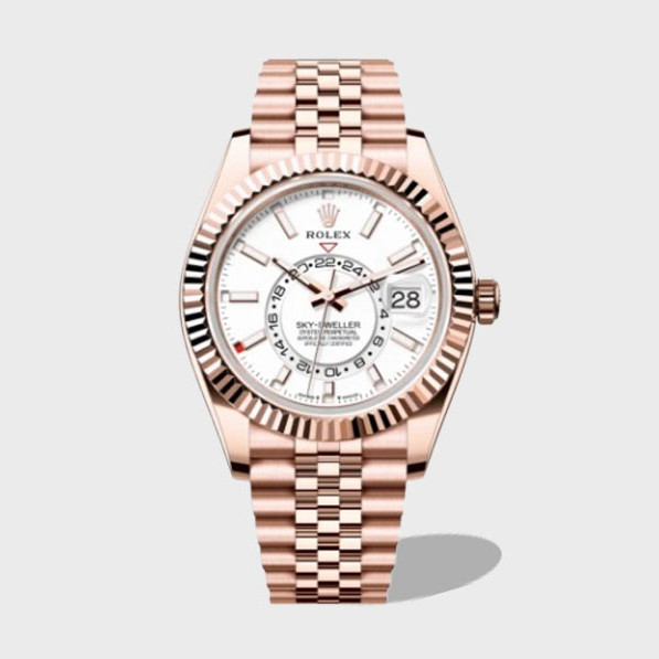 스카이드웰러 화이트 다이얼 로즈골드 금통 쥬빌레 / NOOB 336935 / 42mm / 21600vph의 Asian 23J 자동 무브먼트 , Gen 무브먼트와 유사