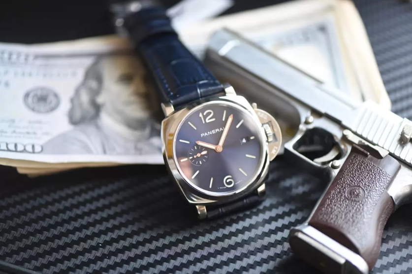 루미노르 블루 다이얼 레더 스트랩 / VS PAM01274 / 44mm / Svenpei 독점 무브먼트 P900, 송아지 가죽 스트랩