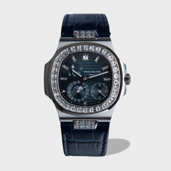 노틸러스 블루 다이얼 다이아 베젤 악어가죽 스트랩 / GR 5724 / 41mm / Asian Super Clone 240 무브먼트, 정품 무브먼트 99% 동일