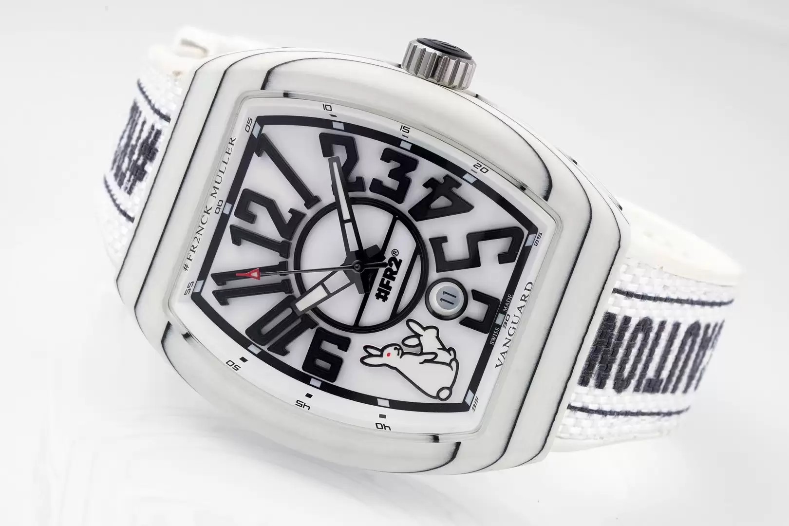 뱅가드 화이트 카본 파이버 화이트 다이얼 / ABF V45 SC DT / 44mm / 2824 무브먼트, 44mm x 54mm x 13.5mm