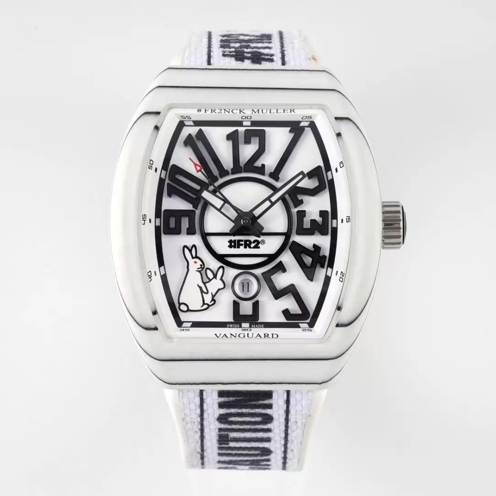 뱅가드 화이트 카본 파이버 화이트 다이얼 / ABF V45 SC DT / 44mm / 2824 무브먼트, 44mm x 54mm x 13.5mm