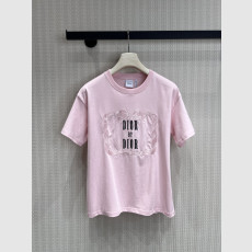 한정판 사쿠라 핑크 자수 티셔츠