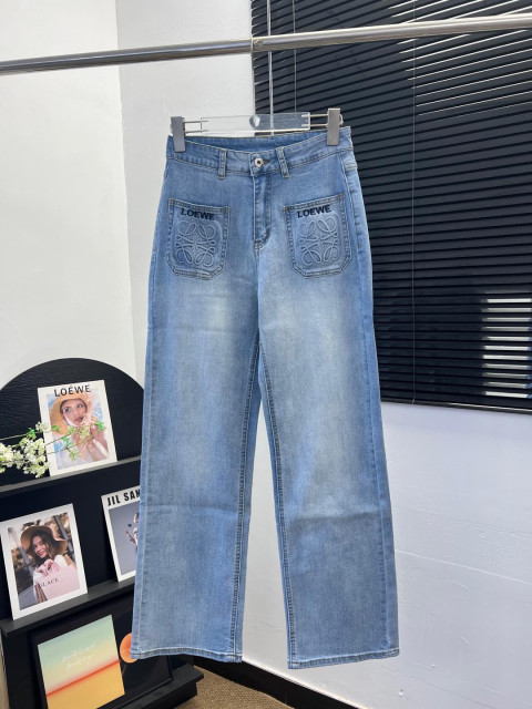 포켓 자수 데님 팬츠
